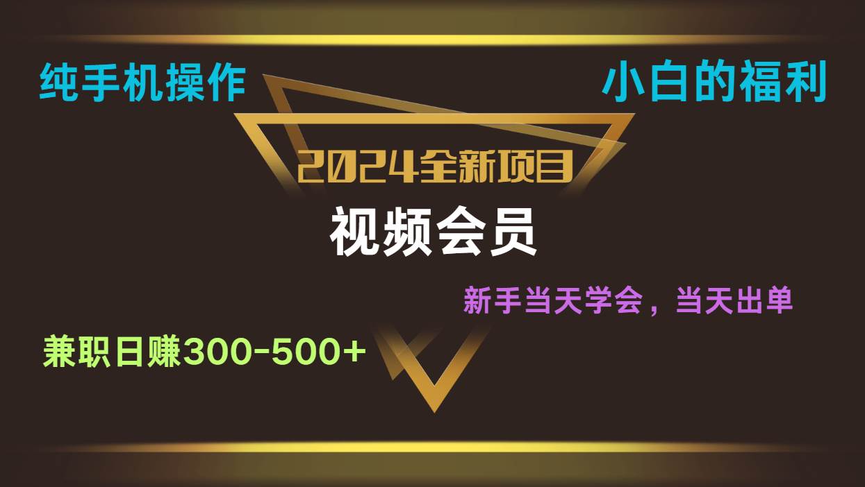 影视会员兼职日入500-800，纯手机操作当天上手当天出单 小白福利-云商网创