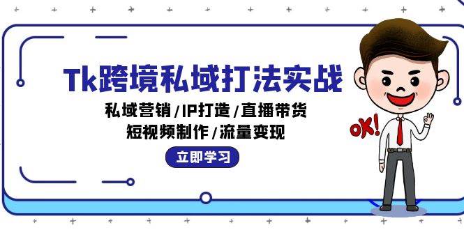 （12598期）Tk跨境私域打法实战：私域营销/IP打造/直播带货/短视频制作/流量变现-云商网创