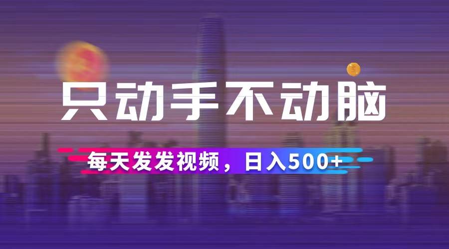 （12638期）只动手不动脑，每天发发视频，日入500+-云商网创