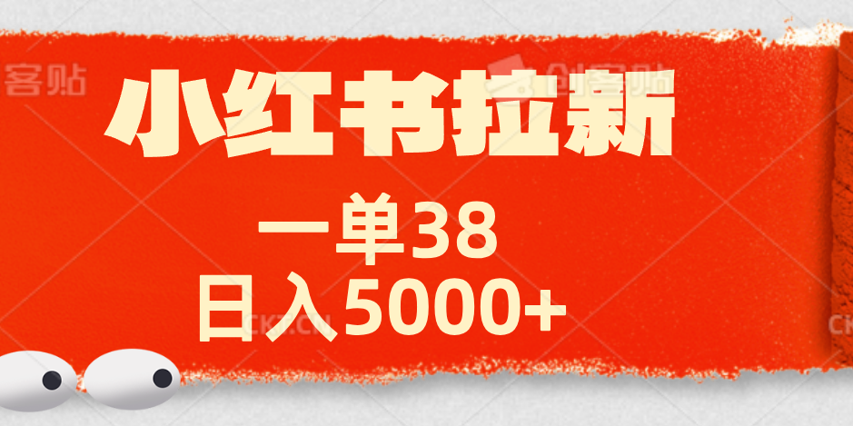 小红书拉新项目，一单38元！日入5000+【揭秘】-云商网创