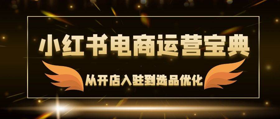 （12497期）小红书电商运营宝典：从开店入驻到选品优化，一站式解决你的电商难题-云商网创