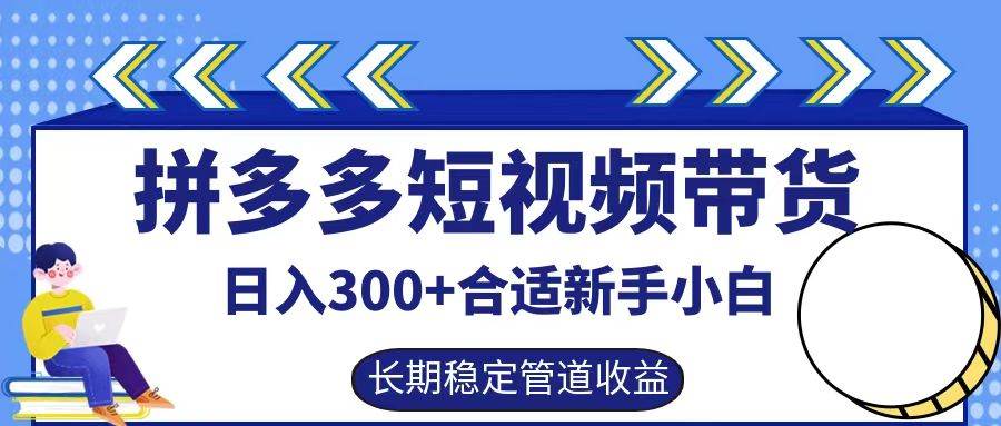 拼多多短视频带货日入300+，实操账户展示看就能学会-云商网创