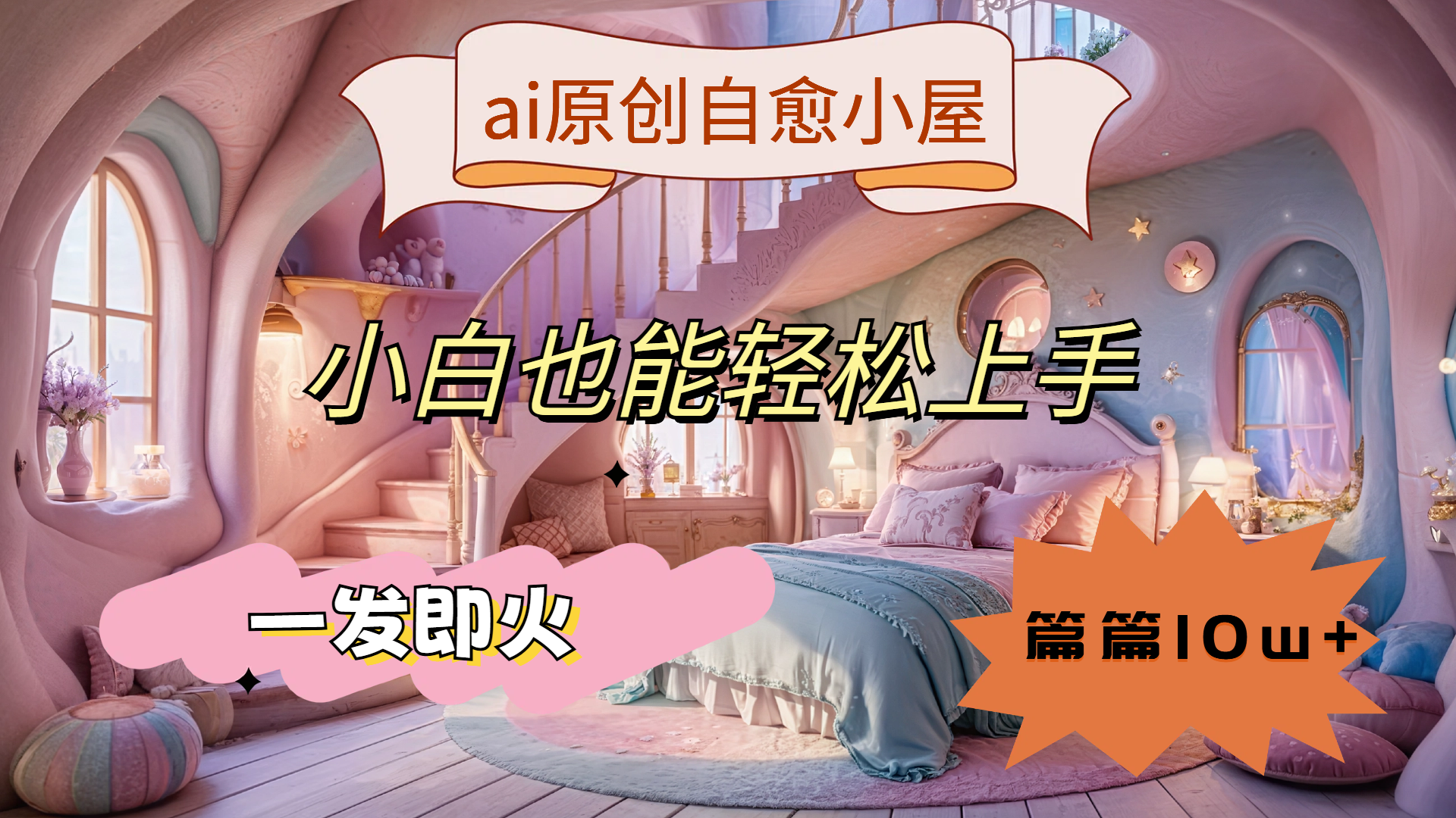ai原创治愈小屋，小白也能轻松上手，一发即火，篇篇10w+-云商网创