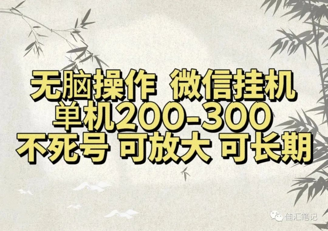 无脑操作微信视频号挂机单机200-300一天，不死号，可放大，工作室实测-云商网创
