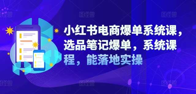 小红书电商爆单系统课，选品笔记爆单，系统课程，能落地实操-云商网创