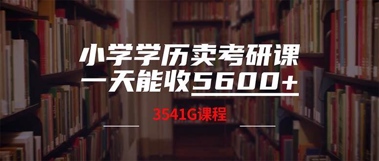 （12556期）小学学历卖考研课程，一天收5600（附3580G考研合集）-云商网创