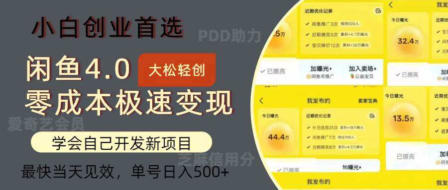 （12434期）闲鱼0成本极速变现项目，多种变现方式 单号日入500+最新玩法-云商网创