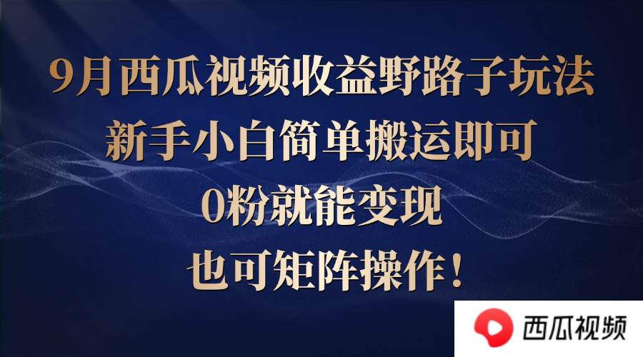 （12760期）西瓜视频收益野路子玩法，新手小白简单搬运即可，0粉就能变现，也可矩…-云商网创
