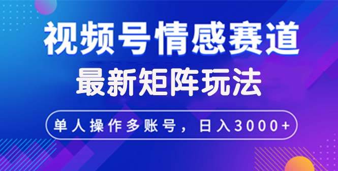 （12609期）视频号创作者分成情感赛道最新矩阵玩法日入3000+-云商网创