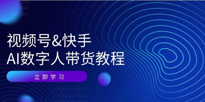 视频号快手AI数字人带货教程：认知、技术、运营、拓展与资源变现-云商网创