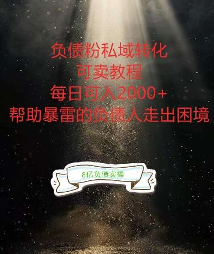 负债粉掘金计划，帮助负债者解决问题，债务规划，债务重组，最好的变现方式【揭秘】-云商网创