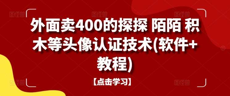 外面卖400的探探 陌陌 积木等头像认证技术(软件+教程)-云商网创