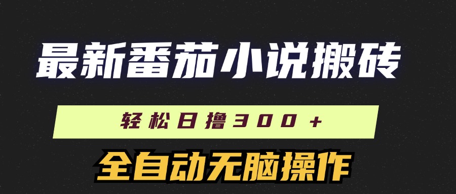 最新番茄小说搬砖，日撸300＋！全自动操作，可矩阵放大-云商网创