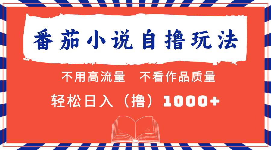 （13014期）番茄小说最新自撸 不看流量 不看质量 轻松日入1000+-云商网创