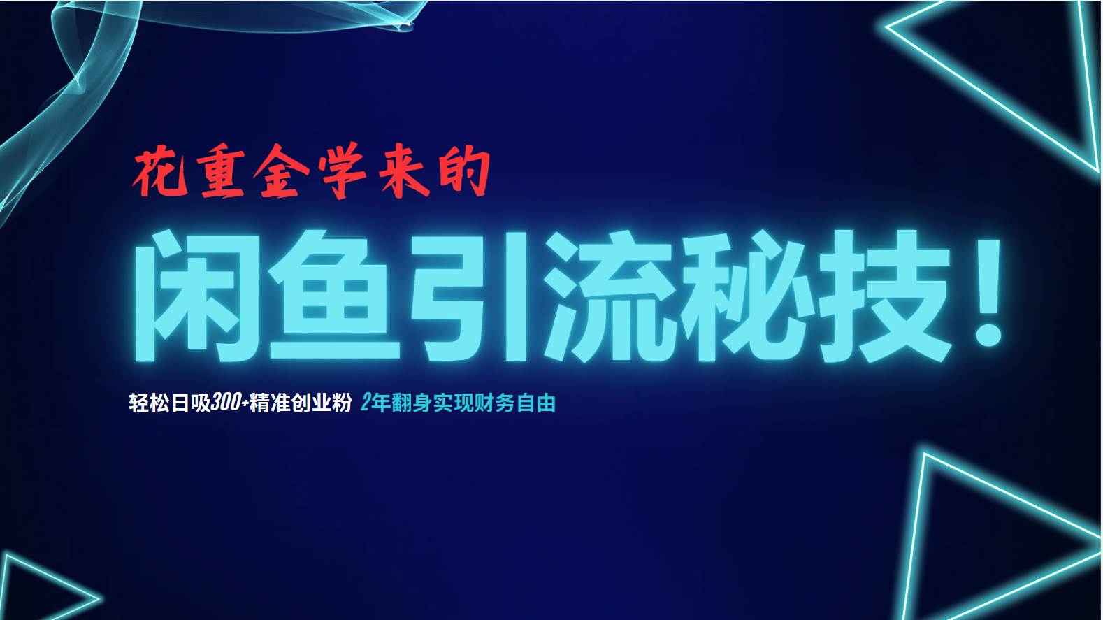 （12887期）花重金学来的闲鱼引流秘技！轻松日吸300+精准创业粉，每天躺赚5000+，2…-云商网创