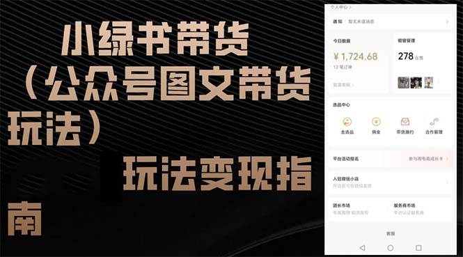 （12902期）小绿书带货（公众号图文带货玩法）玩法变现指南-云商网创