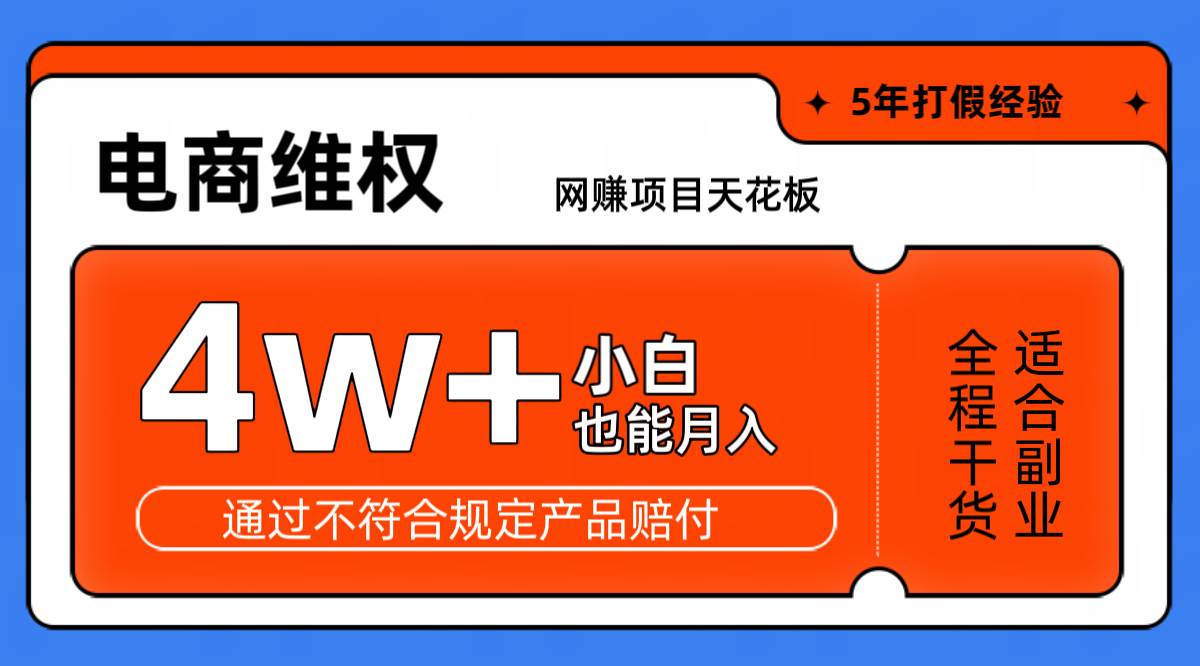 网赚项目天花板电商购物维权月收入稳定4w+独家玩法小白也能上手-云商网创