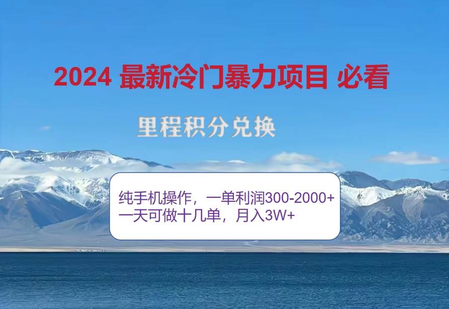 （12856期）2024惊爆冷门暴利！出行高峰来袭，里程积分，高爆发期，一单300+—2000…-云商网创