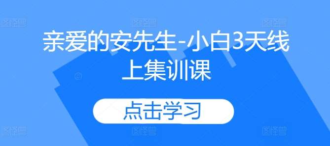 亲爱的安先生-小白3天线上集训课-云商网创