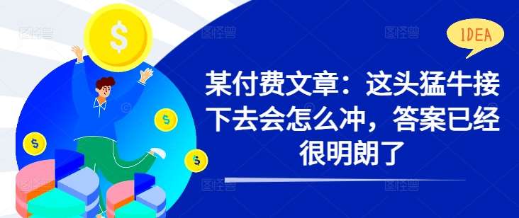 某付费文章：这头猛牛接下去会怎么冲，答案已经很明朗了 !-云商网创