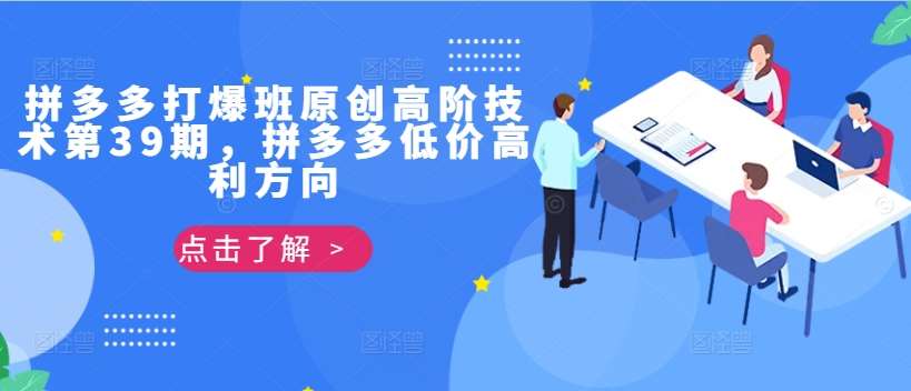 拼多多打爆班原创高阶技术第39期，拼多多低价高利方向-云商网创