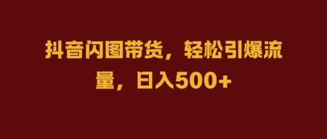 抖音闪图带货，轻松引爆流量，日入几张【揭秘】-云商网创