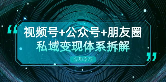 （13174期）视频号+公众号+朋友圈私域变现体系拆解，全体平台流量枯竭下的应对策略-云商网创