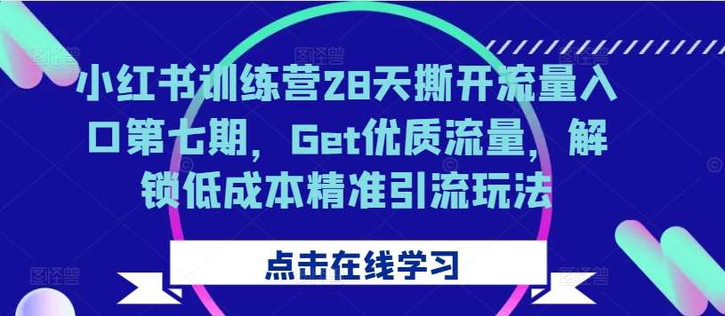 小红书训练营28天撕开流量入口第七期，Get优质流量，解锁低成本精准引流玩法-云商网创