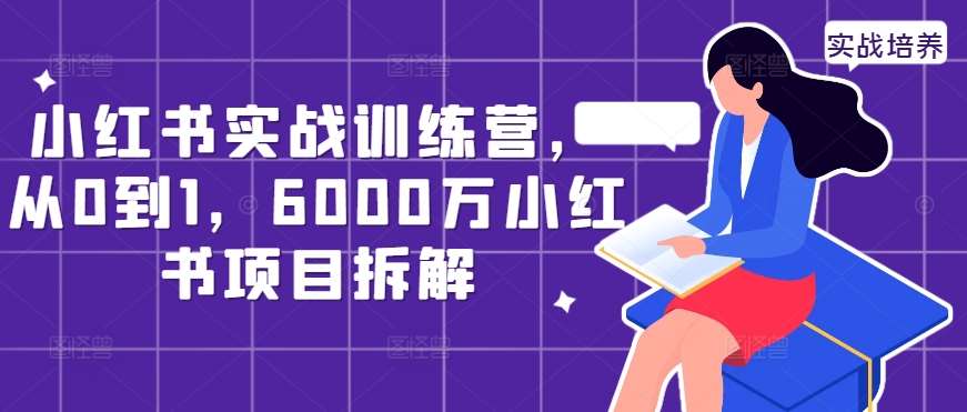 小红书实战训练营，从0到1，6000万小红书项目拆解-云商网创