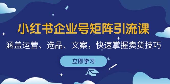 小红书企业号矩阵引流课，涵盖运营、选品、文案，快速掌握卖货技巧-云商网创