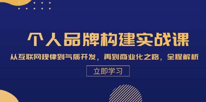 个人品牌构建实战课：从互联网规律到气质开发，再到商业化之路，全程解析-云商网创