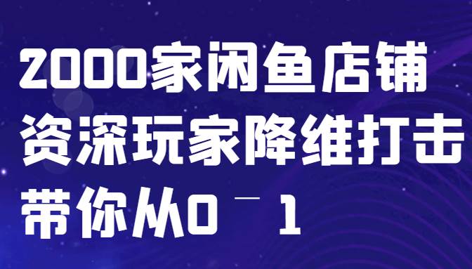 闲鱼已经饱和？纯扯淡！2000家闲鱼店铺资深玩家降维打击带你从0–1-云商网创