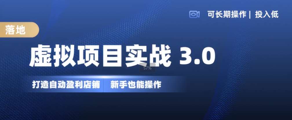 虚拟项目实战3.0，打造自动盈利店铺，可长期操作投入低，新手也能操作-云商网创