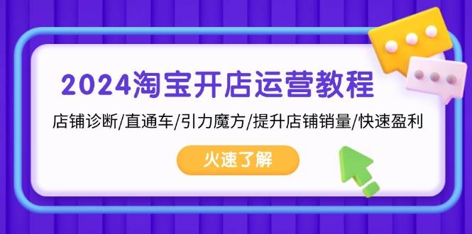 （13300期）2024淘宝开店运营教程：店铺诊断/直通车/引力魔方/提升店铺销量/快速盈利-云商网创