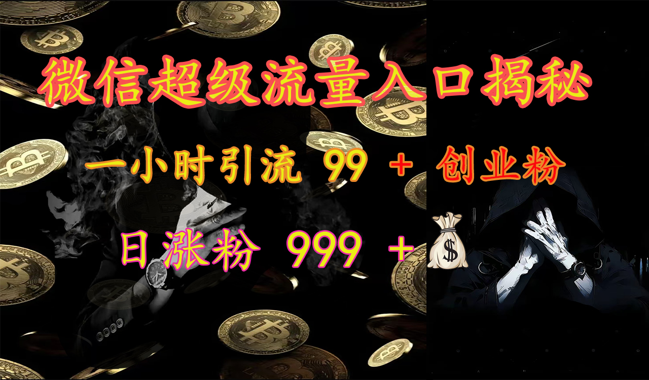 微信超级流量入口揭秘：一小时引流 99 + 创业粉，日涨粉 999 +【揭秘】-云商网创