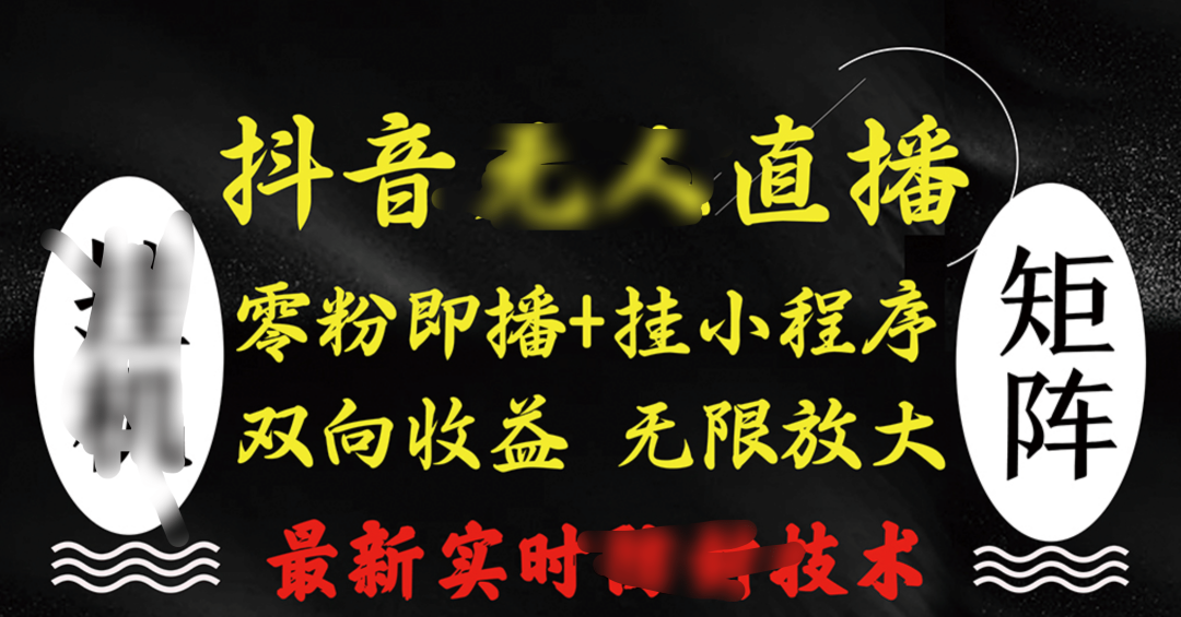 抖音无人直播最新独家玩法，小雪花+撸音浪双向收益，可矩阵放大-云商网创