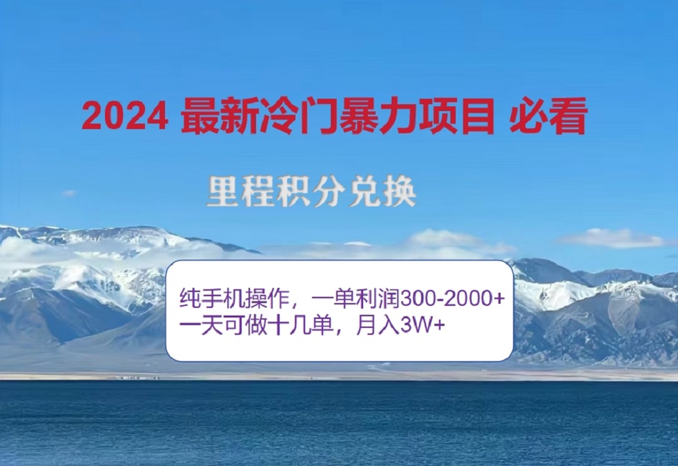 2024惊爆冷门暴利！出行高峰来袭，里程积分，高爆发期，一单300+—2000+，月入过万不是梦！-云商网创