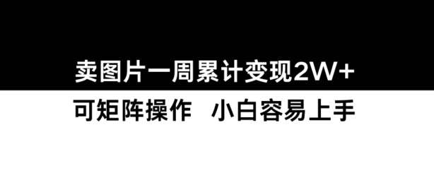 小红书【卖图片】一周累计变现2W+小白易上手-云商网创