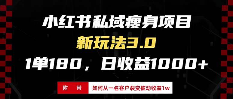 （13348期）小红书瘦身项目3.0模式，新手小白日赚收益1000+（附从一名客户裂变收益…-云商网创
