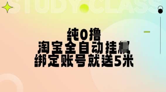 纯0撸，淘宝全自动挂JI，授权登录就得5米，多号多赚【揭秘】-云商网创