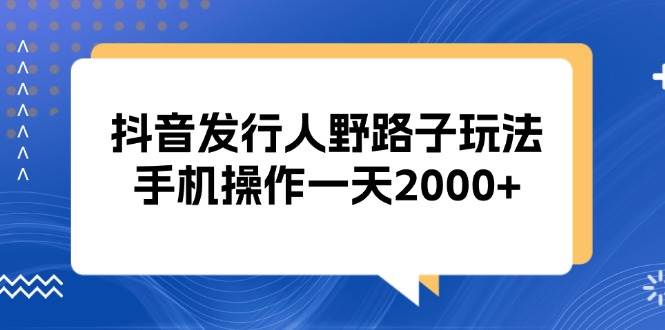 （13220期）抖音发行人野路子玩法，手机操作一天2000+-云商网创