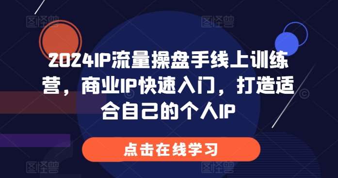 2024IP流量操盘手线上训练营，商业IP快速入门，打造适合自己的个人IP-云商网创