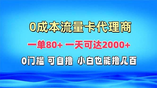 （13391期）免费流量卡代理一单80+ 一天可达2000+-云商网创