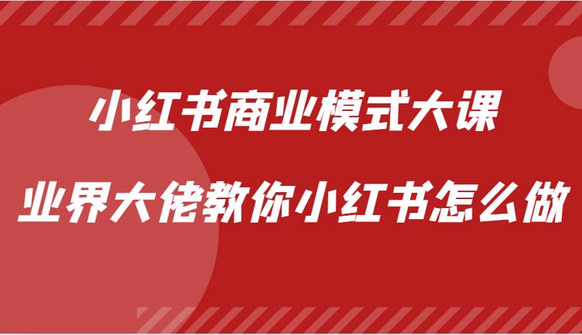 小红书商业模式大课，业界大佬教你小红书怎么做【视频课】-云商网创