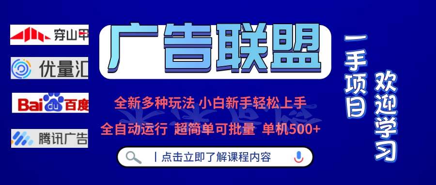 （13258期）广告联盟 全新多种玩法 单机500+  全自动运行  可批量运行-云商网创