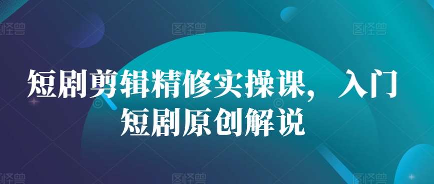 短剧剪辑精修实操课，入门短剧原创解说-云商网创