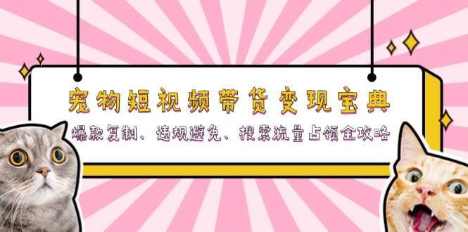 宠物短视频带货变现宝典：爆款复制、违规避免、搜索流量占领全攻略-云商网创