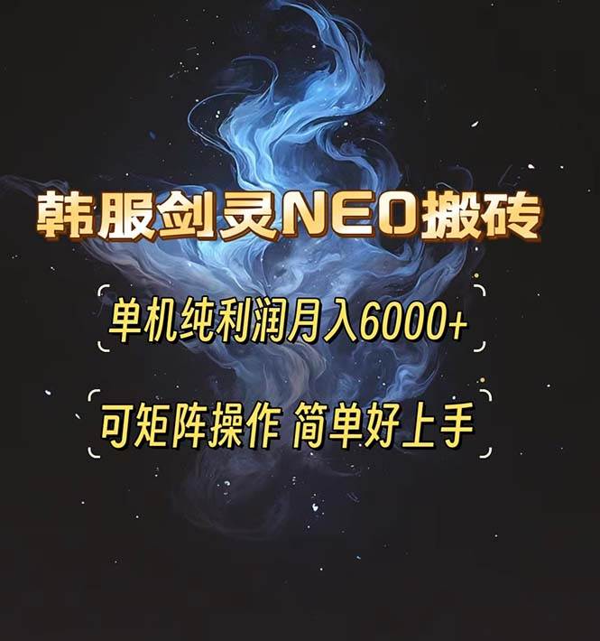 （13435期）韩服剑灵NEO搬砖攻略，单机纯利润月入6000+ 可矩阵操作，简单好上手。-云商网创