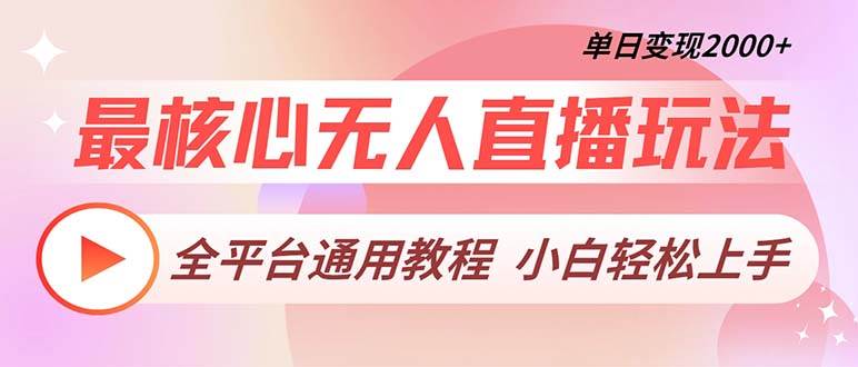 （13221期）最核心无人直播玩法，全平台通用教程，单日变现2000+-云商网创