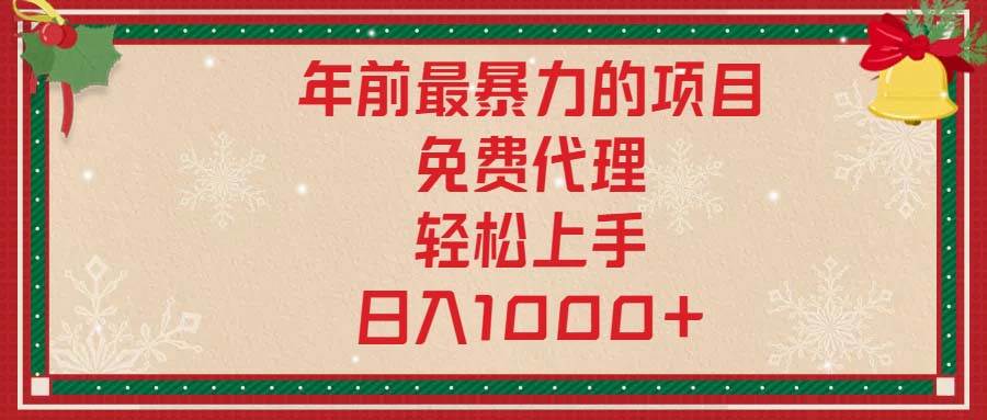 （13773期）年前最暴力的项目，免费代理，轻松上手，日入1000+-云商网创